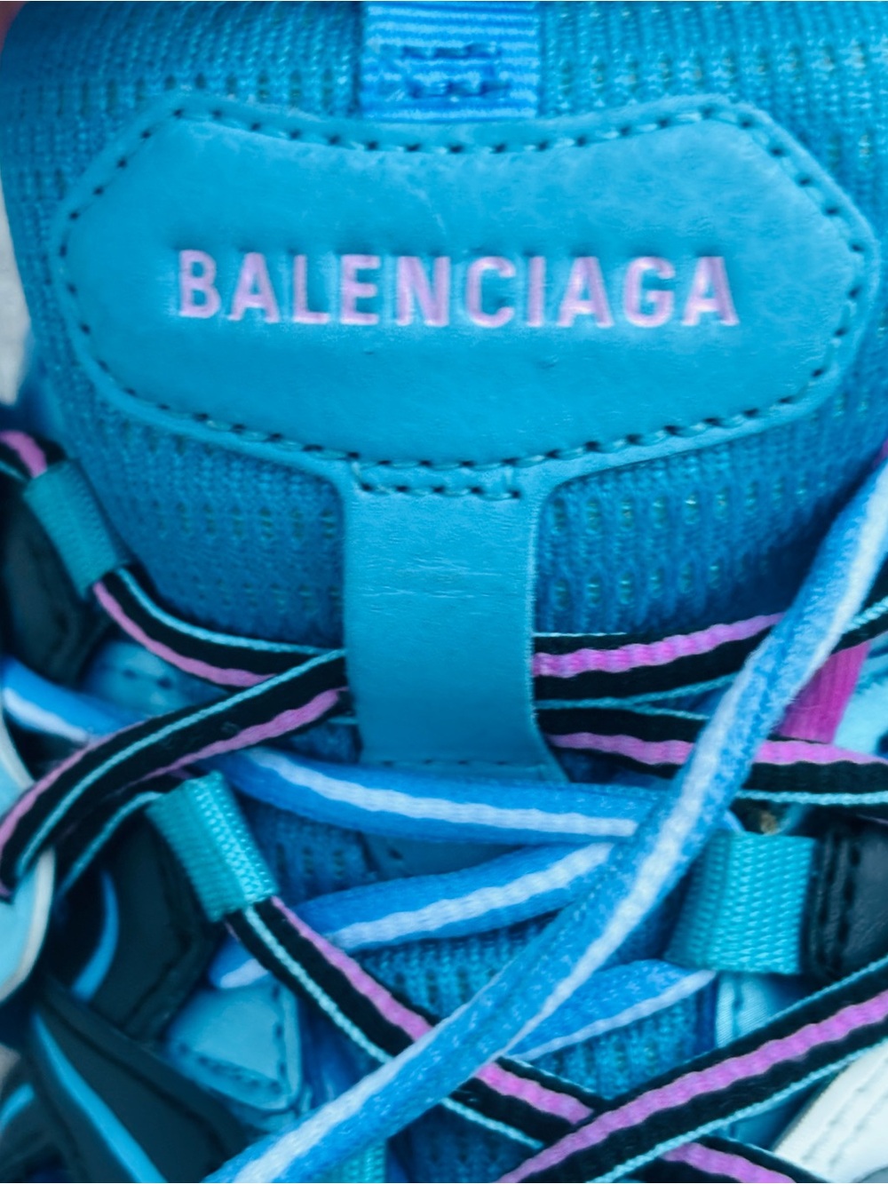 Balenciaga Turquoise & Navy Runner Sneakers - Picture 6 of 7
